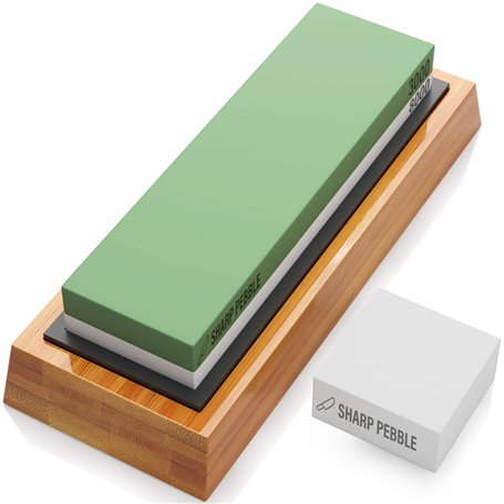 Sharp Pebble Pierre 2 Side aiguisant Grit Whetstone Meilleur Couteau de cuisine Sharpener Waterstone avec antiglisse en caoutcho