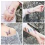 Rosymormor 18 Feuilles Tatouages Ephemere Paillettes pour Femmes Filles, Papillon Fleurs Visage Corps Brillant Faux Temporaire T