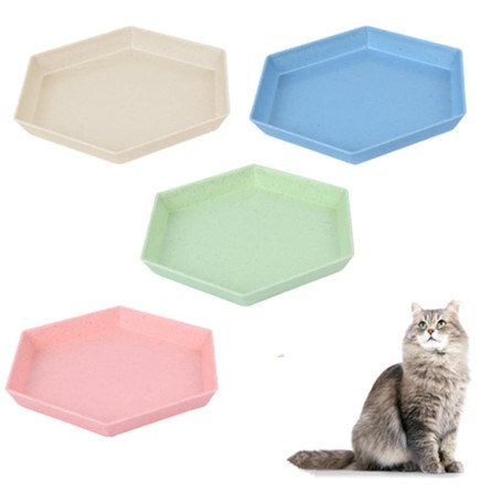 Wanfoou Lot de 4 assiettes pour chats peu profondes larges bols pour nourriture pour chats sans fatigue de moustache plat d'eau