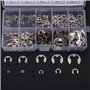 200pcs Bague de Retenue pour Bague E-clip en Acier Inoxydable 304, ensemble de bague de retenue externe en acier inoxydable M1.5