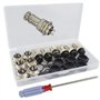 QitinDasen 6Pcs GX16 4-Broches Aviation Connecteur, 5A 16mm Mâle & Femelle Métal Panneau Aviation Connecteur Fiche Prise, avec C