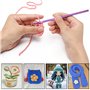 14 Pièces Crochets en Aluminium Tricot Outils Multicolore, Set Crochets à Tricoter, pour Débutants et Professionnels (2mm - 10mm