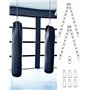 QWORK® Chaîne de suspension à 4 brins pour sac de boxe, chaînes robustes en acier inoxydable longueur totale 50 cm, pivotant à 3