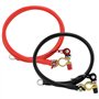 QWORK® Câble de Batterie de 1 mètre Rouge et Noir 3AWG 25mm² avec fiches de bornes de Batterie - 12V-24V Max.125A - pour Voiture