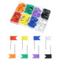 QWORK® Lot de 160 Epingles Drapeaux, 35 mm Punaises Multicolore pour Tableau Liège, Carte du Monde (8 Couleurs Assorties)