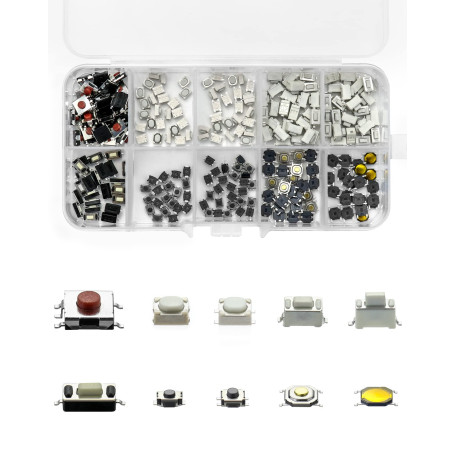 QWORK® 250 pièces Interrupteur à Bouton Poussoir Tactile