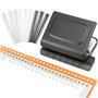 QWORK® Relieuse 10 trous pour agendas, adaptée au papier A4/B5/A5, comprenant 12 anneaux de reliure multicolores (30 trous)
