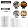 QWORK® Lot de 51 mini perceuse à main hand drill comprenant 48 forets hélicoïdaux (0.5-3.0 mm) et une pince àépiler, pour le per