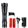 Constefire lampe Torche de poche LED haute puissance avec 2 piles rechargeables 18650