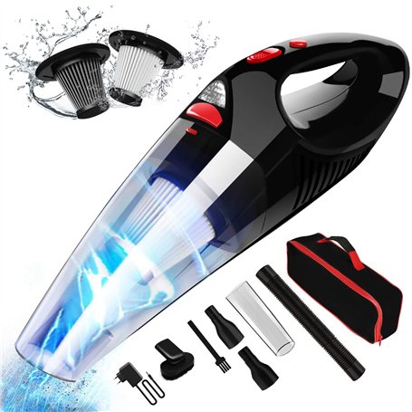 RIKIN Aspirateur à Main sans Fil 8500 Pa Aspirateur Voiture Rechargeable Aspirateur de Table Puissant 120 W Portable avec Lampe