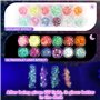 AWAMRWA Paillettes Visage - 12 Couleurs De Paillettes Gel Lumineuse Paillettes Gel Visage Maquillage Festival Fluorescent Paille