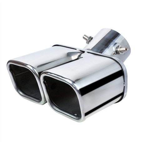 63MM Embouts D'éChappement Desilencieux Tuyau D'éChappement De Voiture En Acier Inoxydable Double Sortie Carré Embout De Bouche