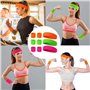 Serre Poignet Fluo Annees 80 12 Pièces Set 6 Pièces Bracelet Fluo 3 Pièces Bandeau et 3 élastiques à Cheveux Fluo Fluo Rétro Acc