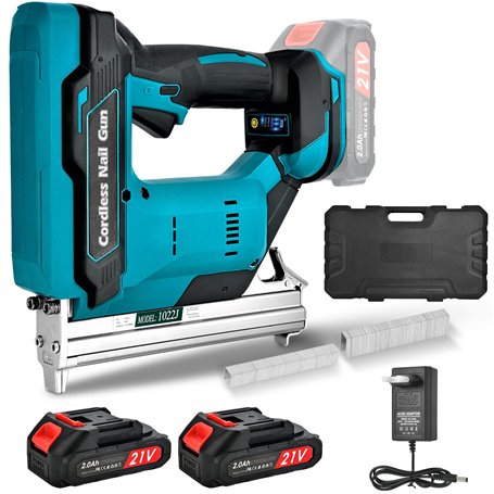 cloueuse electrique sans fil: agrafeuse electrique avec 2 x 2.0Ah Batterie Li-ion