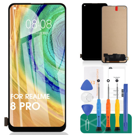 Écran LCD de rechange TFT SRJTEK pour Oppo Realme 8 Pro/7 Pro/Reno5 Z pour Realme 8 4G/Reno4 SE Digitizer sans cadre (noir