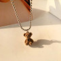 XFSRG Collier Femme en Acier Inoxydable avec Pendentif Ours en Peluche - Bijoux Mode Tendances pour Toutes les Occasions