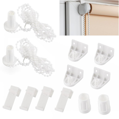 Lot de 2 supports de store 17 mm - Pièces de rechange pour fenêtre - Kit de fixation de rideau pour volets roulants occultants