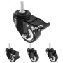 H&S Roulettes pour Meubles - 4x Roulette Charge Lourde Exterieur Max 200kg Meuble Placard Table - Roue Chariot avec Frein Pivota