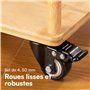 H&S Roulettes pour Meubles - 4x Roulette Charge Lourde Exterieur Max 200kg Meuble Placard Table - Roue Chariot avec Frein Pivota