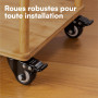 H&S Roulettes pour Meubles - 4x Roulette Charge Lourde Exterieur Max 200kg Meuble Placard Table - Roue Chariot avec Frein Pivota