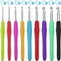 H&S Set Crochet Tricot - 9pcs - Kit Crochets en avec Poignée Douce en Caoutchouc - 12 Marquages de Points de Verrouillage - Aigu
