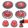 6 Pièces Brosse Métallique pour Perceuse Meuleuse D'angle