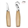 iPobie 2 Pièces Couteau Sculpture et Couteau Croche Bois - Outils de Sculpture avec Manche en Bois