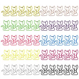 FUYTSUO 50 Pièces Trombones Fantaisie, Katze Büroklammern, Katze Trombones en Métal en Forme D’Animaux, Trombones Colorés, Tromb FUYTSUO 50 Pièces Trombones Fantaisie