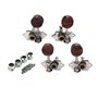 Alnicov Piquets de réglage Mécaniques 2R2L accordeurs avec bouton de réglage en bois pour ukulélé 4 cordes guitare