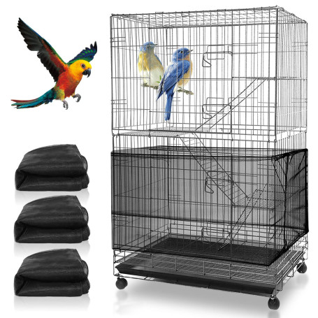 3 Pièces Couverture de Cage à Oiseaux