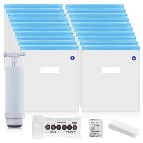 Lot de 20 sacs sous vide pour imprimante 3D - 30 x 34 cm - Filament de compression sous vide - Avec pompe à air manuelle - Réuti