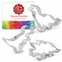 Ann Clark Cookie Cutters Ensemble de 3 emporte-pièces dinosaure avec livret de recettes, T-rex, brontosaure et tricératops