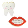 Ann Clark Cookie Cutters Ensemble de 2 emporte-pièces dentiste/sourire sympa avec livret de recettes, bouche et dents