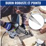 WORKPRO Jeu de Forets et Burins SDS Plus 17 Pièces, Ensemble de Forets à Béton avec Burins Pointus et Plats pour Brique, Ciment,
