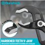 DURATECH 3 Pièces Pinces Multiprises Réglable Serrage Rapide, 200MM/250MM/300MM, Outils de Plomberie avec Grande Ouverture de Mâ