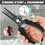 FLISSA Pince de Pêche Multifonction, Pince Pêche 19 cm en Acier Inoxydable, Poignée TPR Antidérapante, Verrou de Sécurité, Mousq