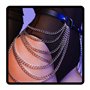 Sethain Punk Cuir Chaîne de corps Noir En couches Chaînes Multicouche Taille Chaînes Boîte de nuit Accessoires de carrosserie Bi