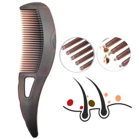 Peigne anti-pelliculaire à dents creuses pour massage du cuir chevelu et élimination des pellicules pour réduire les démangeaiso