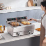 VEVOR Friteuse Électrique Commerciale 2 Cuves de 12 L 6000 W Friteuse à Huile en Inox avec 2 Paniers à Frire Température et Temp