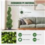 VEVOR Buis Topiaire Artificiel 91 cm Buis Artificiel Extérieur en Spirale 2 Fausses Plantes en PE 10 Feuilles Remplaçables avec 