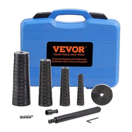 VEVOR Extracteur de Roulement de Roue 52PCs Kit Montage et Démontage Silentbloc et Roulements 49 Disques en Acier 18-65 mm avec