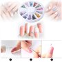 Mwoot Nail Art Set 12 Couleurs De Fleurs Séchées, 10pcs Nail Art Striping Tape,1 Boîte Nail Art Strass Tweezer, fleurs Autocolla