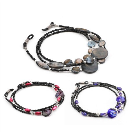 Hifot 3 Pièces Chaîne Lunettes de Soleil Perlée