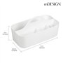 mDesign Panier de salle de bain - 6 compartiments - Organisateur douche et salle de bain - Boîte de rangement - Couleur : blanc,