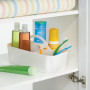 mDesign Panier de salle de bain - 6 compartiments - Organisateur douche et salle de bain - Boîte de rangement - Couleur : blanc,