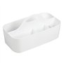 mDesign Panier de salle de bain - 6 compartiments - Organisateur douche et salle de bain - Boîte de rangement - Couleur : blanc,