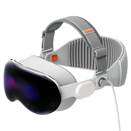 Spigen DR210 Bandeau Rembourré Compatible avec Apple Vision Pro VR HeadStrap - Gris Charbon