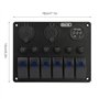 Rupse 6 Gang Panneau de Interrupteur à Bascule 12V/24V Étanche IP65 Panneau de Commutateur pour Bateau Camion Voiture RV Marine 