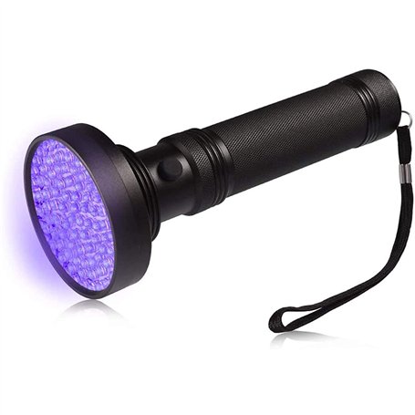 LEDGLE Lampe de Poche UV Lampe de Torche 100 LEDs Ultra Violet pour Animal Domestique d'urine Détecteur de Taches-Noir