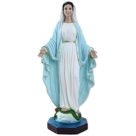 Proposte Religiose Statue de Notre-Dame Immaculée ou Miraculeuse en Résine Hauteur 40 cm Peint à la Main.